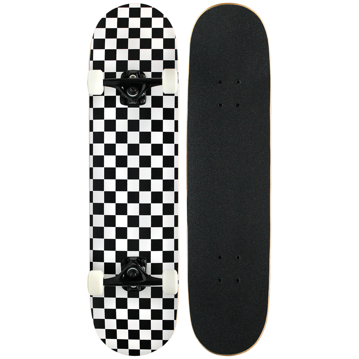 PRO Skateboard Complete Pre-Built CHECKER PATTERN 7.75 in Black/WhitePRO Skateboard Complete Pre-Built CHECKER PATTERN 7.75 in Black/White - YuppyCollections