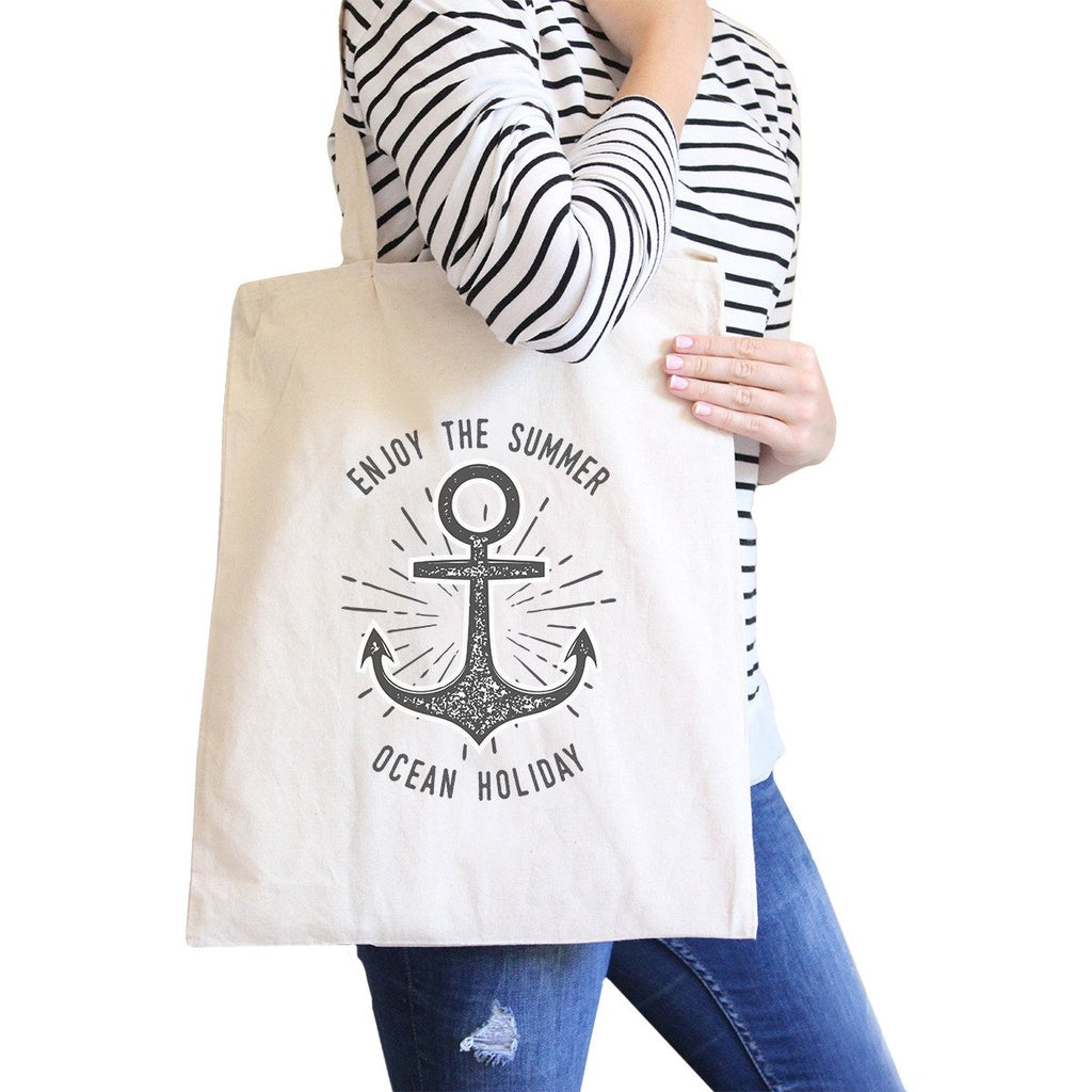 Enjoy The Summer Ocean Holiday Natural Canvas Bags - YuppyCollections