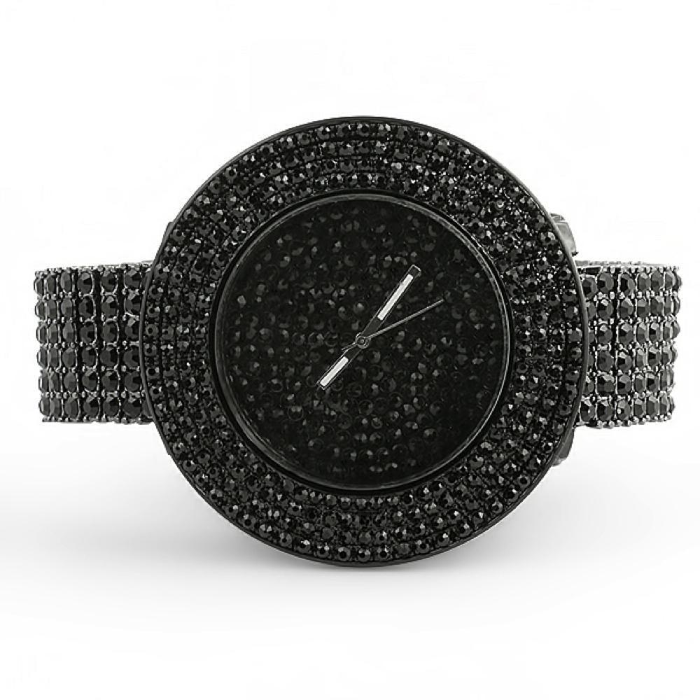 Black Totally Iced Out Custom Watch - YuppyCollections