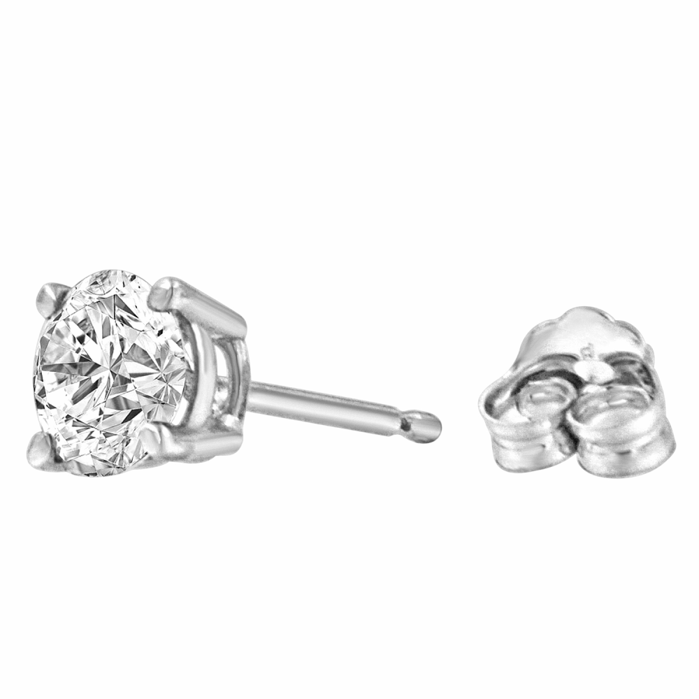 14k White Gold .50 ct. TDW Solitaire Diamond Stud Earrings (I-J,SI1-SI2) - YuppyCollections