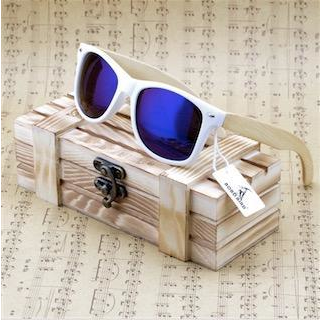 Rectangular Genuine Real Bamboo Wood Polarized Sunglasses - YuppyCollections