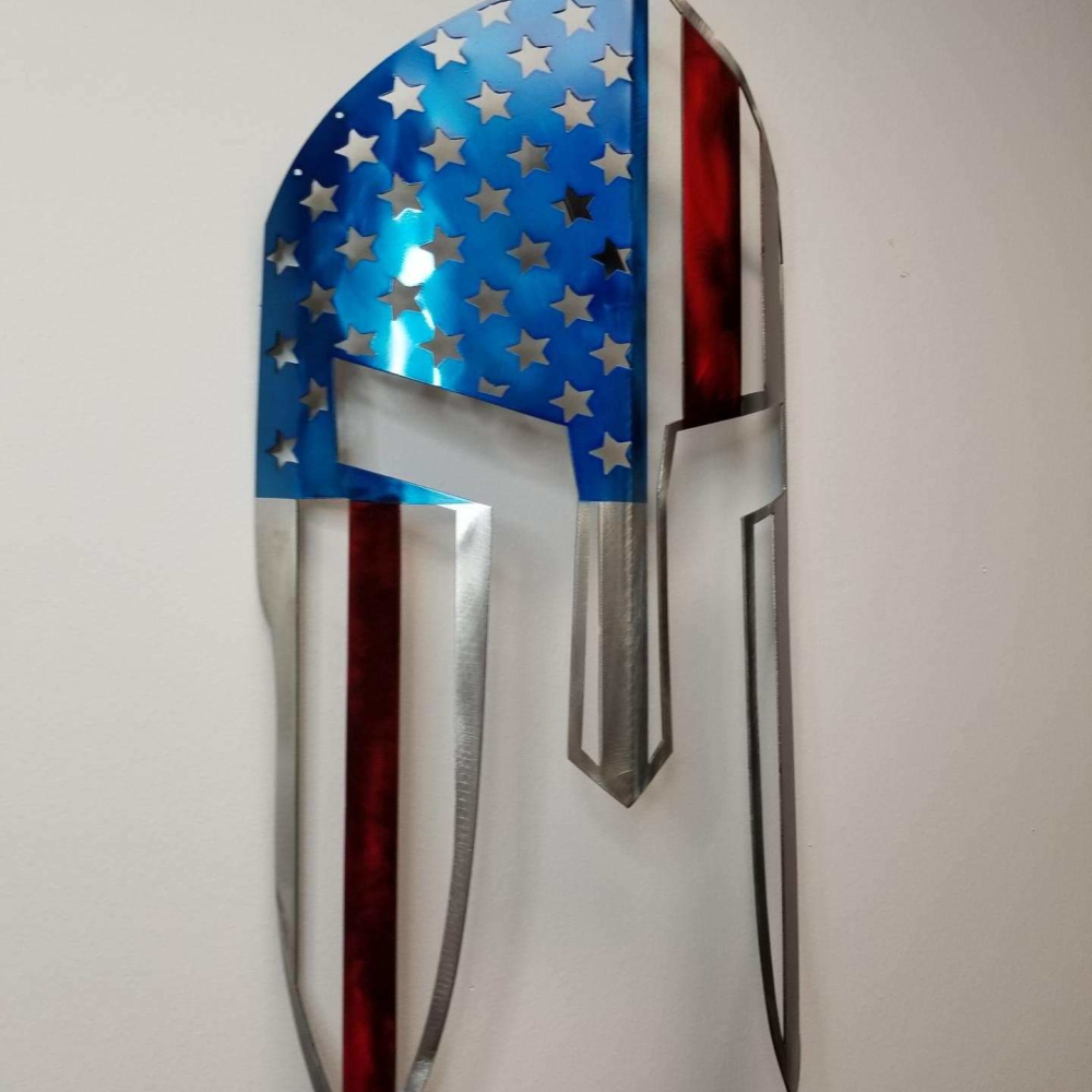 #merica Painted Spartan Helmet / Wall Mounted - YuppyCollections