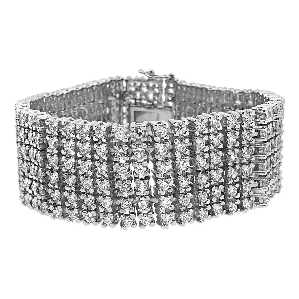 6 Row CZ Bracelet Rhodium - YuppyCollections