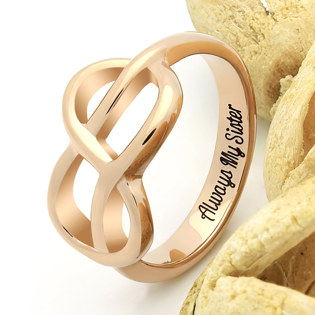 Sister Infinity Ring, Infinity Symbol Sister Ring "Always My Sister" Engraved on Inside Best Gift for Sister - YuppyCollections