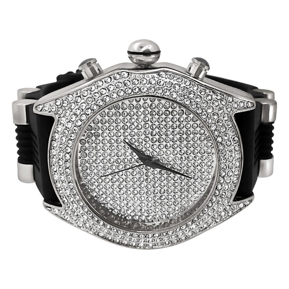 Full Dial and Triple Bezel Icey Watch Silver - YuppyCollections