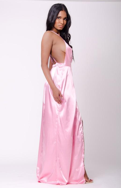 SOLID SURPLICE MAXI DRESS - YuppyCollections