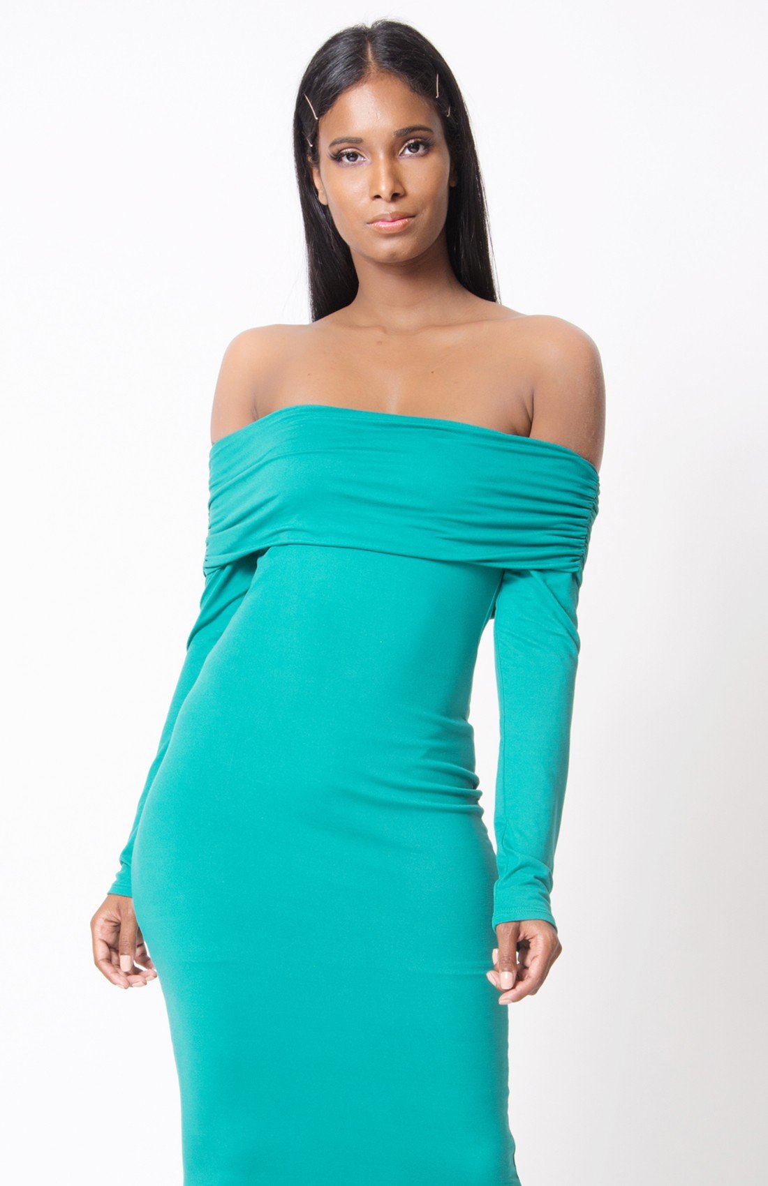 OFF SHOULDER MIDI DRESS - YuppyCollections