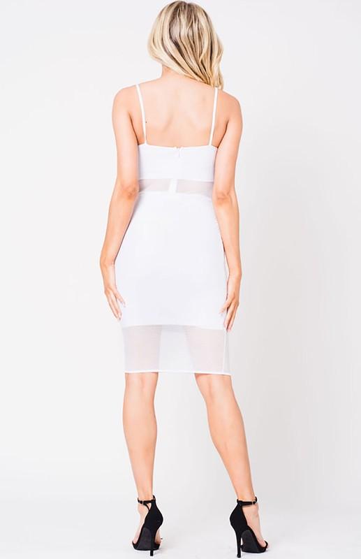 SPAGHETTI STRAP MESH MIDI DRESS - YuppyCollections