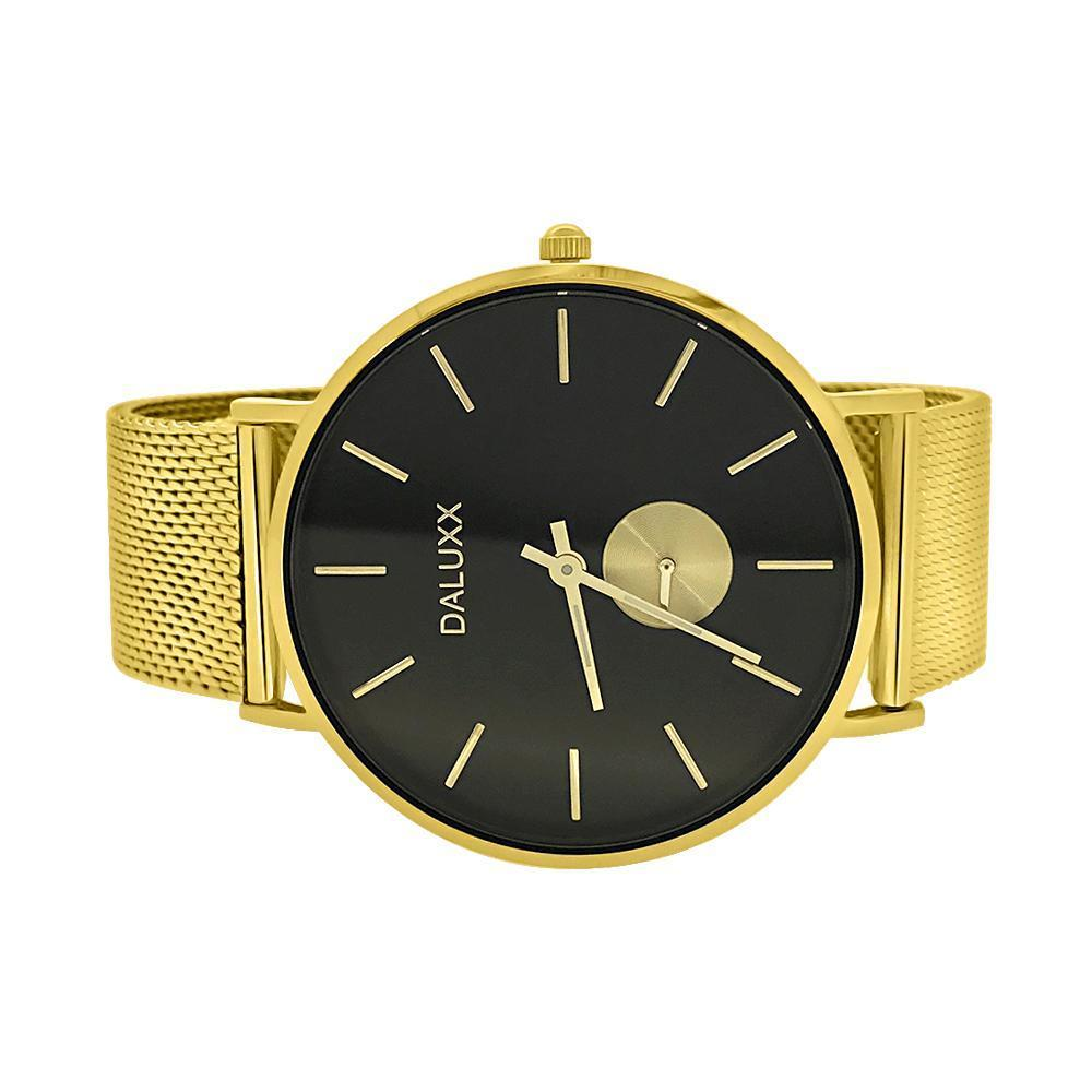 Gold Subdial Mesh Band Watch Black Dial - YuppyCollections