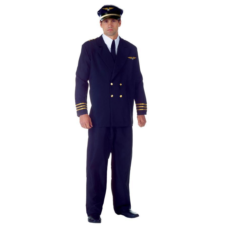 Airline Captain Black -Mens Adult Costume - YuppyCollections