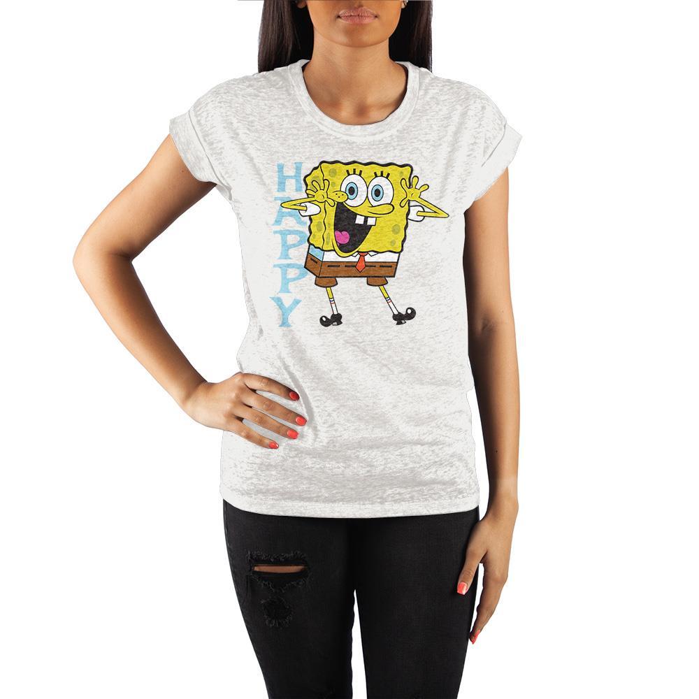 Spongebob Squarepants Rolled Sleeve Shirt Nickelodeon Apparel - YuppyCollections