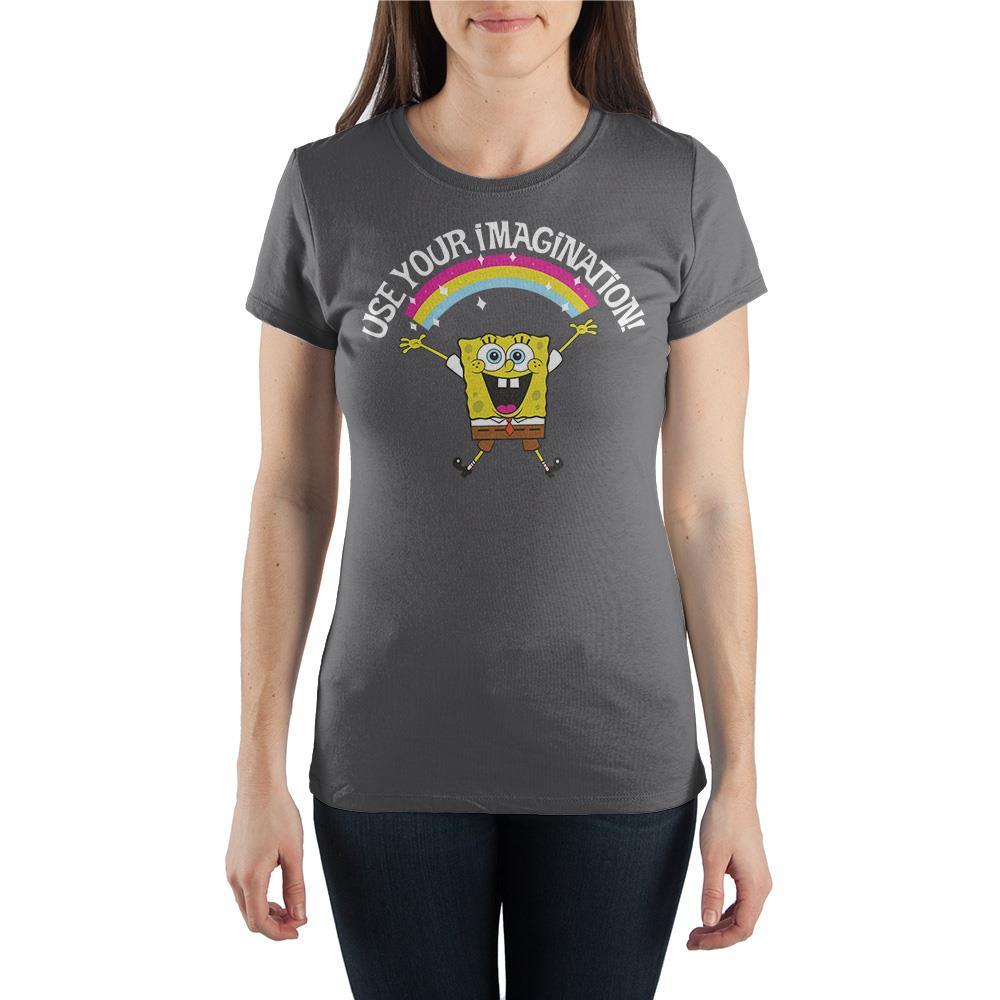 Spongebob Squarepants Rainbow TShirt Juniors Graphic Tee - YuppyCollections