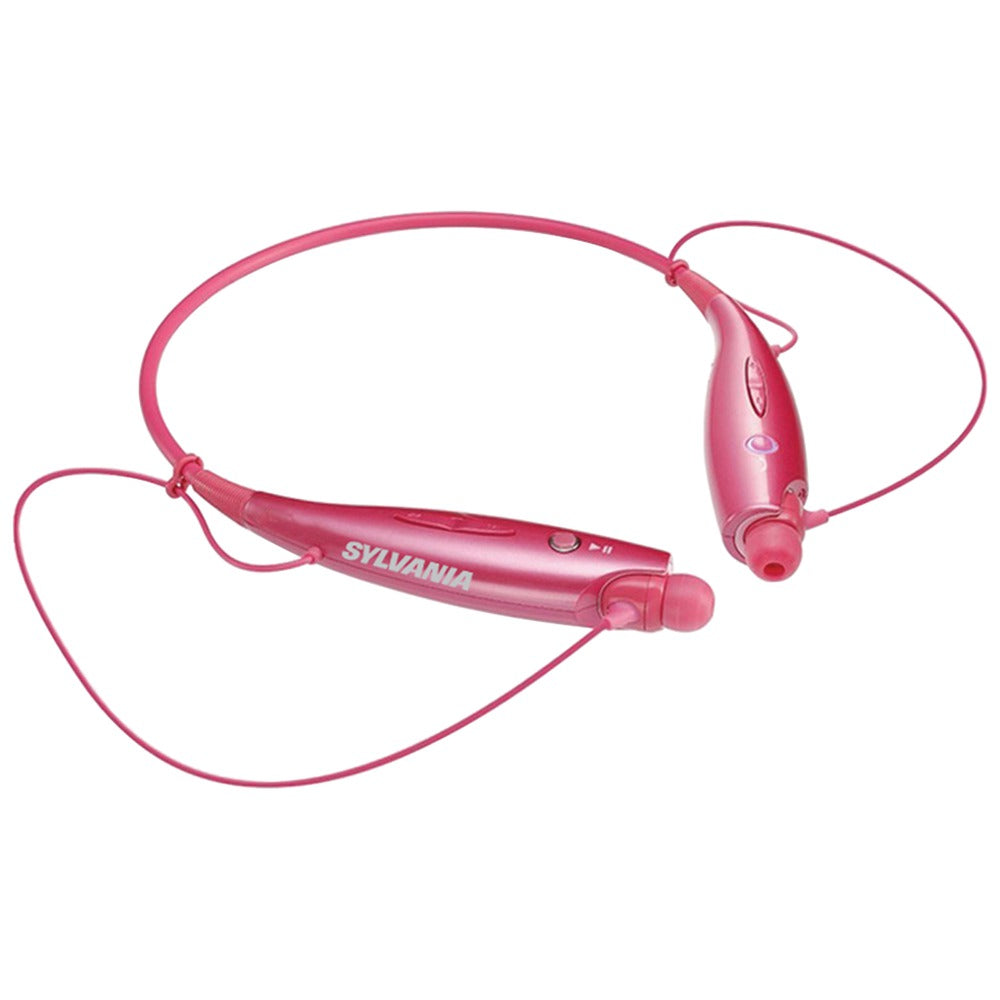 SYLVANIA(R) SBT129-C-PINK Bluetooth(R) Sports Headphones with Microphone (Pink) - YuppyCollections