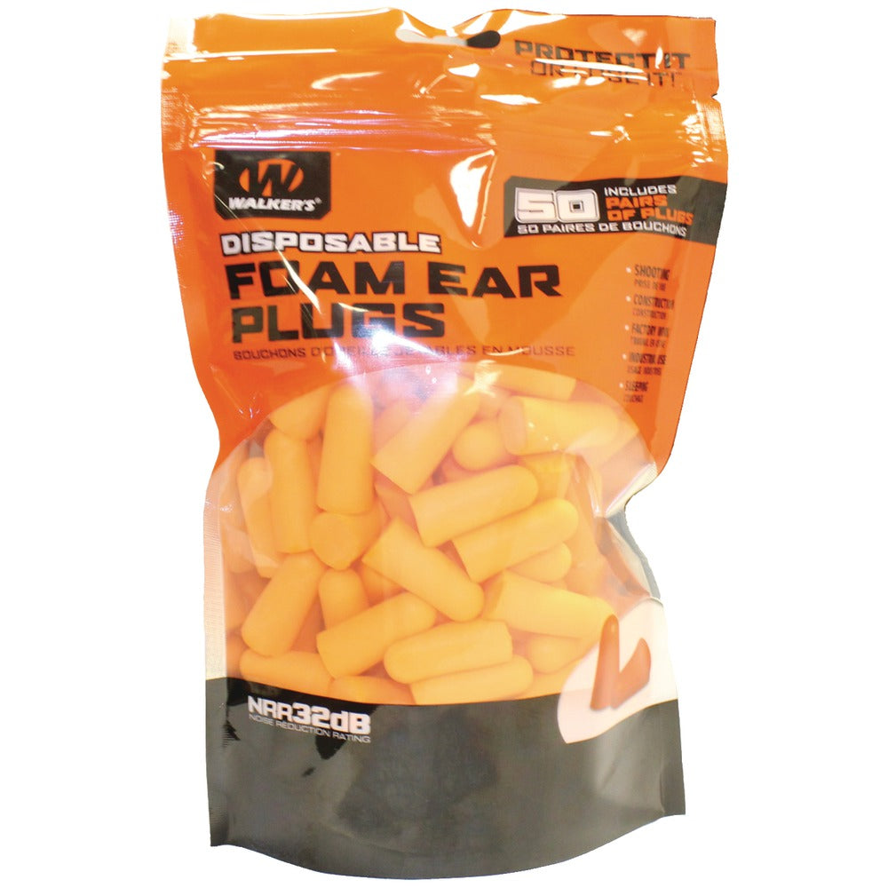 Walker's Game Ear(R) GWP-FP50-BAG Foam Ear Plugs, 100 pk - YuppyCollections