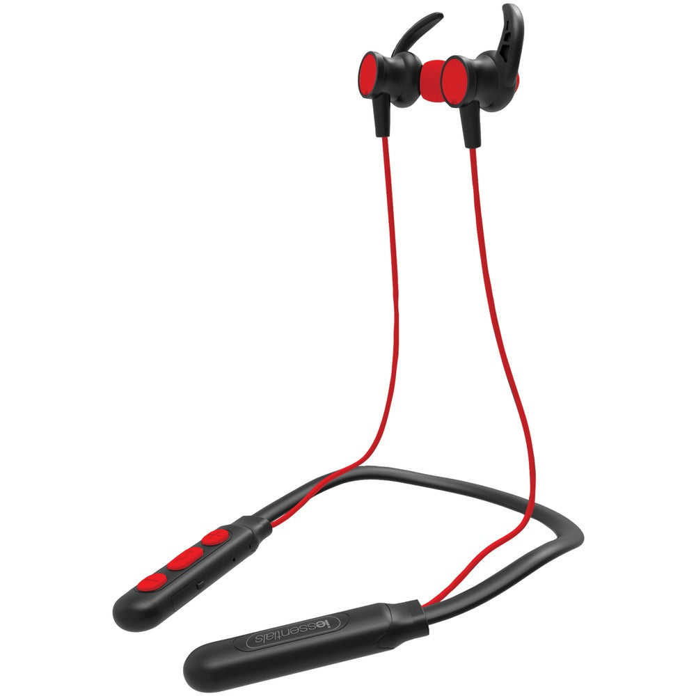 iEssentials(R) IEN-BTEFX-RD Flex Neck Band Sport Series Bluetooth(R) Earbuds with Microphone (Red) - YuppyCollections