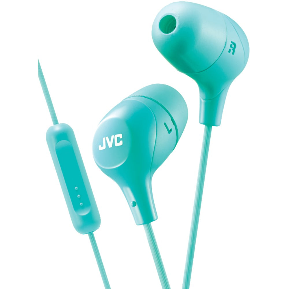 JVC(R) HAFX38MG Marshmallow(R) Inner-Ear Headphones with Microphone (Green) - YuppyCollections