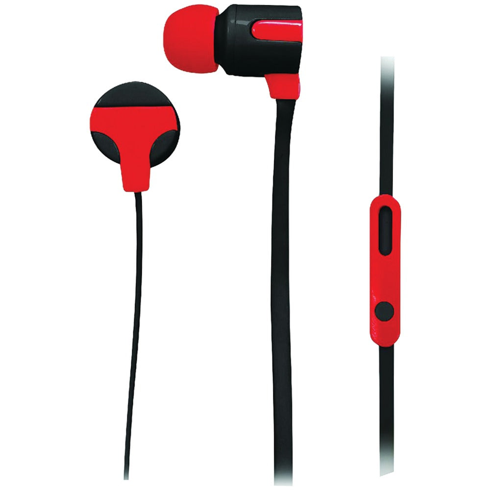 Naxa(R) NE-939 RED ASTRA Isolation Stereo Earphones with Microphone (Red) - YuppyCollections