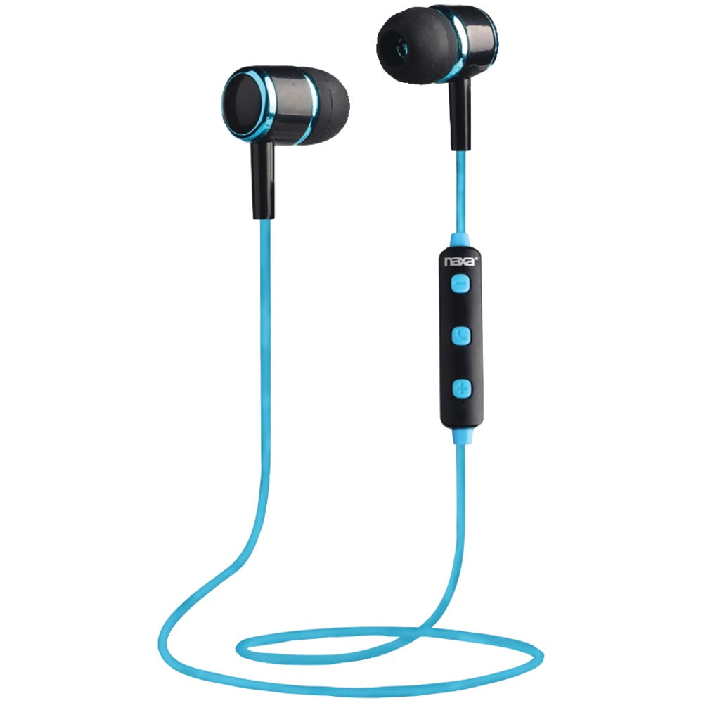 Naxa(R) NE-950 BLACK/BLUE Bluetooth(R) Isolation Earbuds with Microphone & Remote (Blue) - YuppyCollections