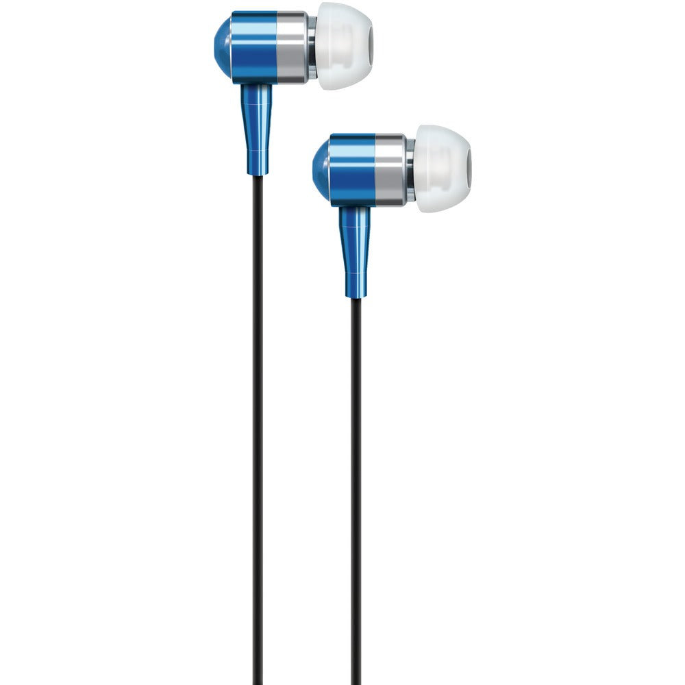 AT&T(R) PEB02-BLU PEB02 In-Ear Aluminum Stereo Earbuds (Blue) - YuppyCollections