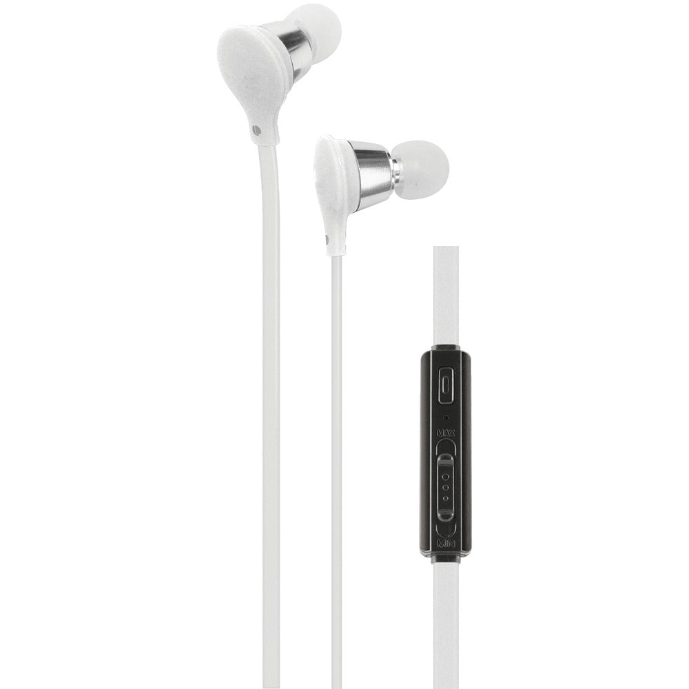 AT&T(R) EBV01-WHT Jive Noise-Isolating Earbuds with Microphone & Volume Control (White) - YuppyCollections