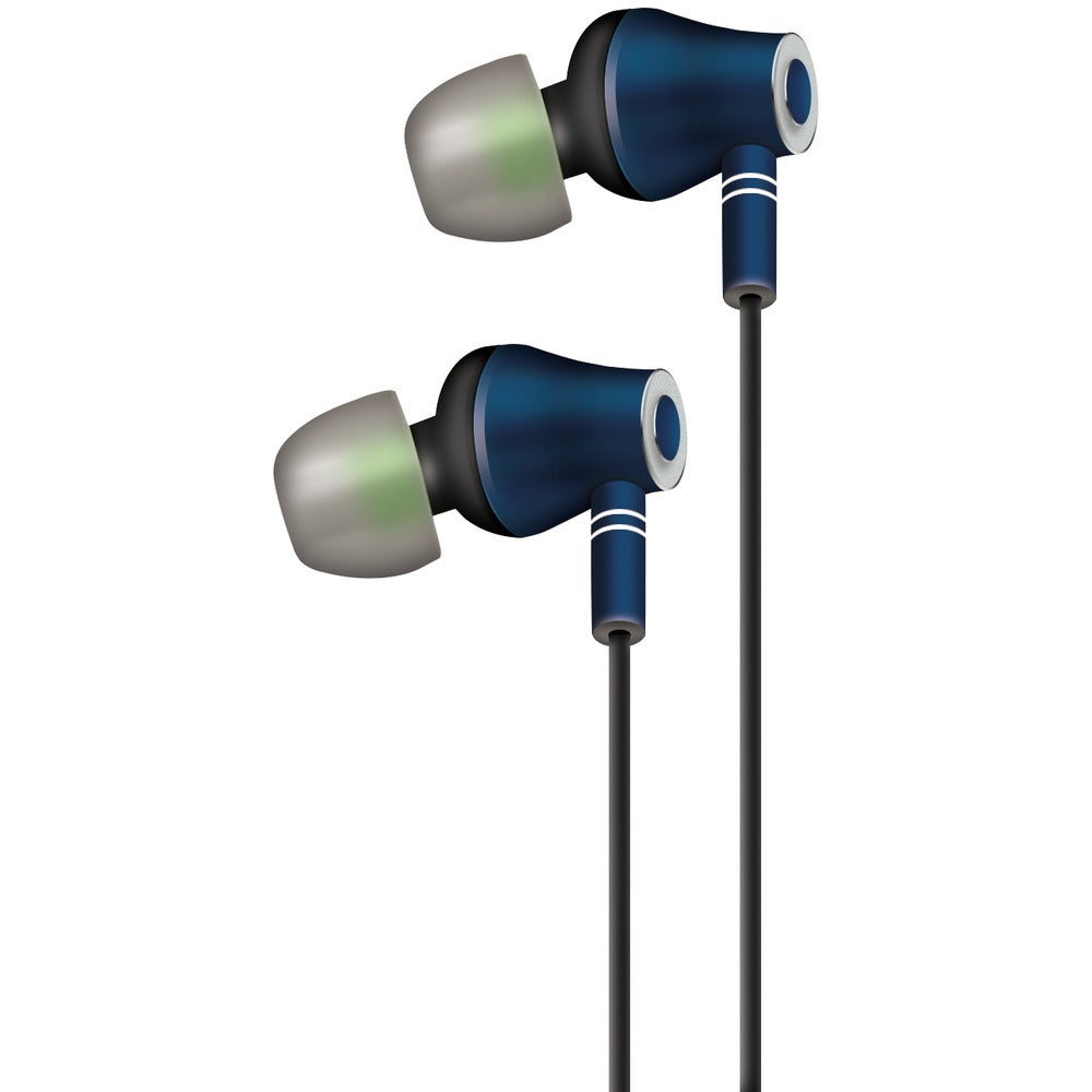 AT&T(R) E10-NVY E10 Metallic Stereo Earbuds with Microphone - YuppyCollections