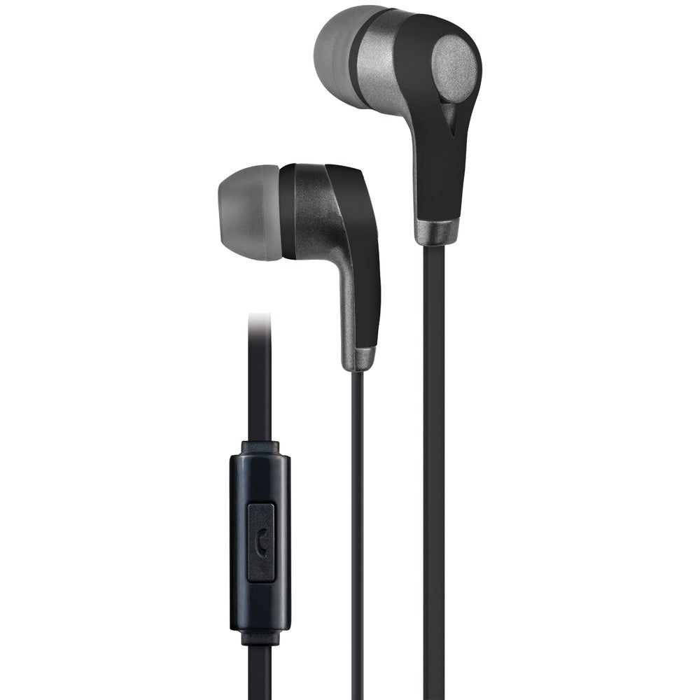 AT&T(R) PE10-BLK PE10 In-Ear Stereo Earbuds with Microphone (Black) - YuppyCollections