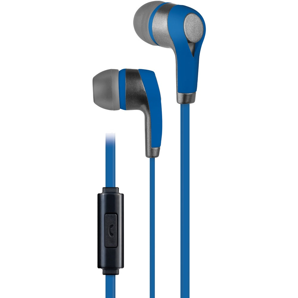 AT&T(R) PE10-BLU PE10 In-Ear Stereo Earbuds with Microphone (Blue) - YuppyCollections