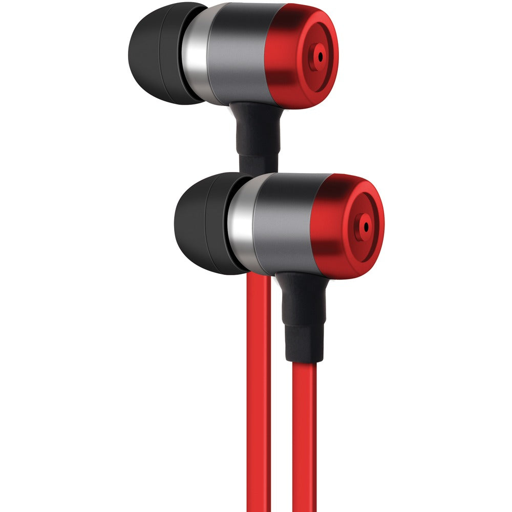 AT&T(R) PE50-RED PE50 In-Ear Stereo Earbuds with Microphone (Red) - YuppyCollections