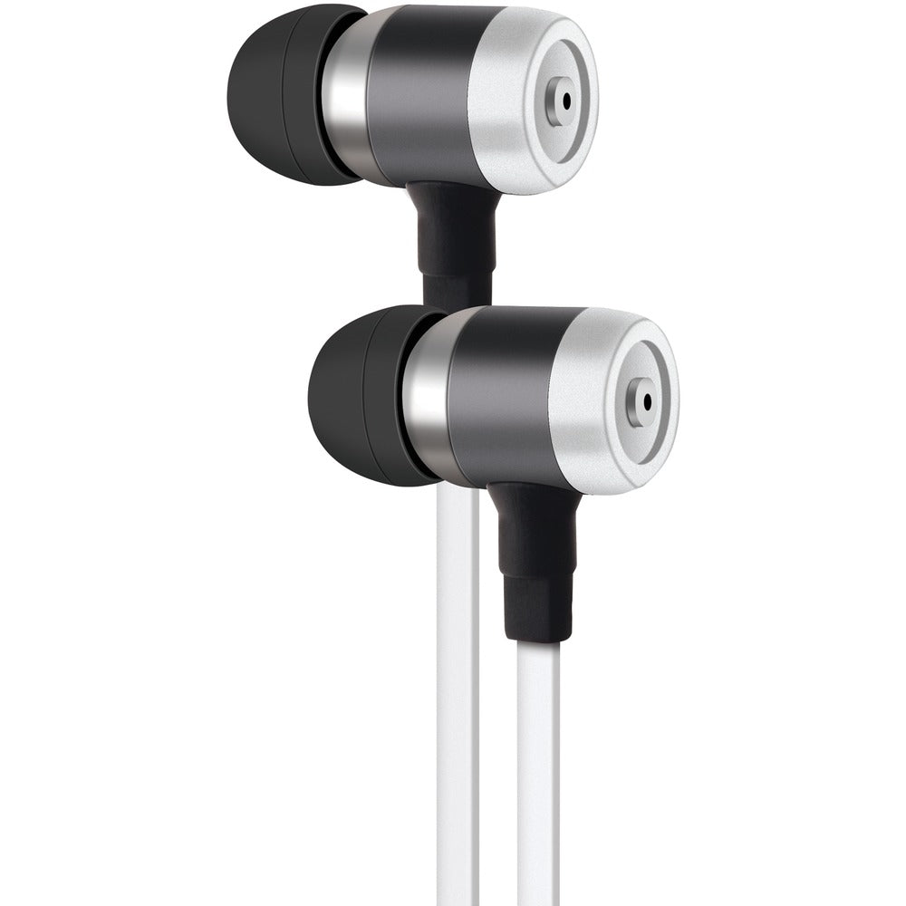 AT&T(R) PE50-WHT PE50 In-Ear Stereo Earbuds with Microphone (White) - YuppyCollections