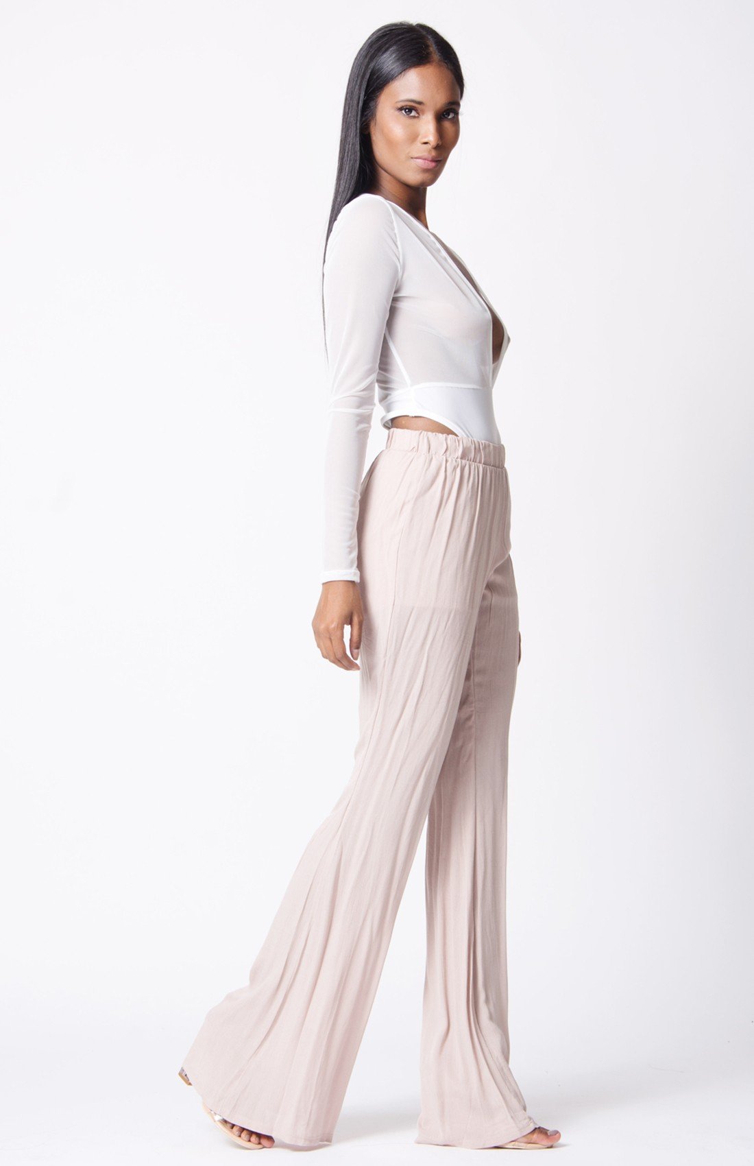 Elastic Waist Wide Legs Pants - YuppyCollections