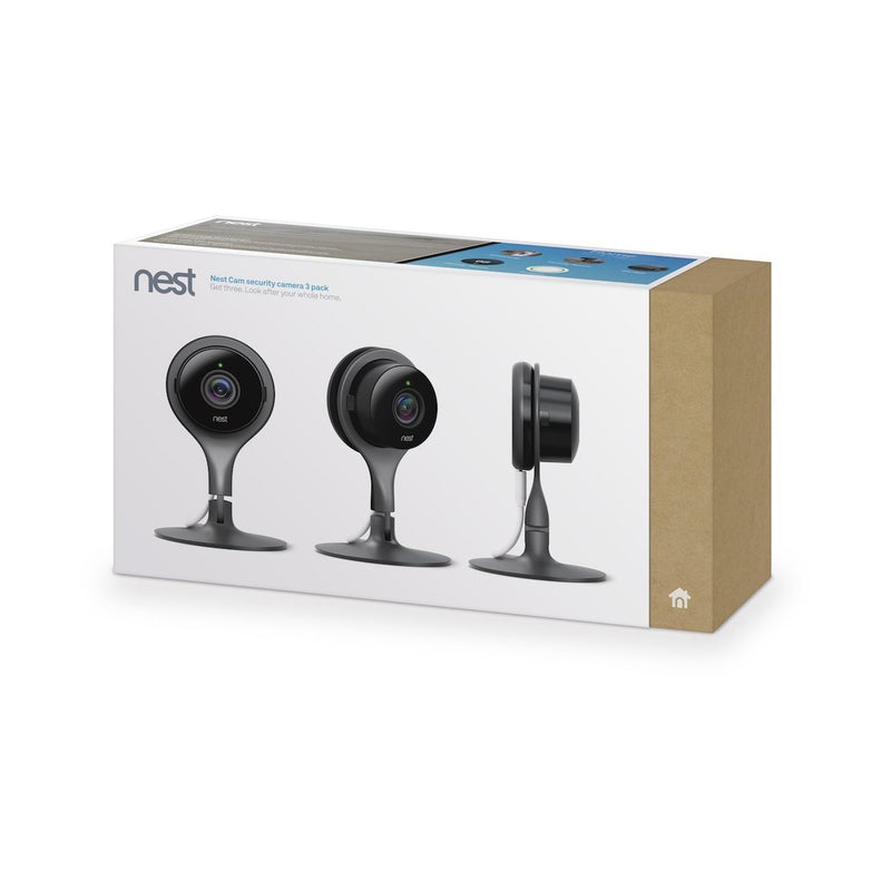 Nest Cam Indoor 1080p HD 3-Pack Home Security Camera NC1104US - Black - YuppyCollections