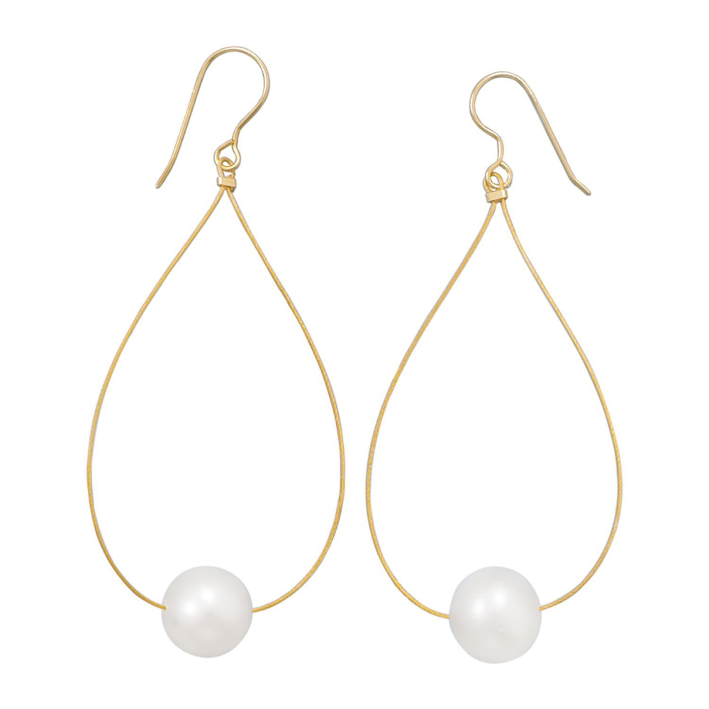 24 Karat Gold Plated Cultured Freshwater Pearl Earrings - YuppyCollections