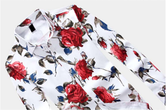 Mens Red Floral Shirt - YuppyCollections