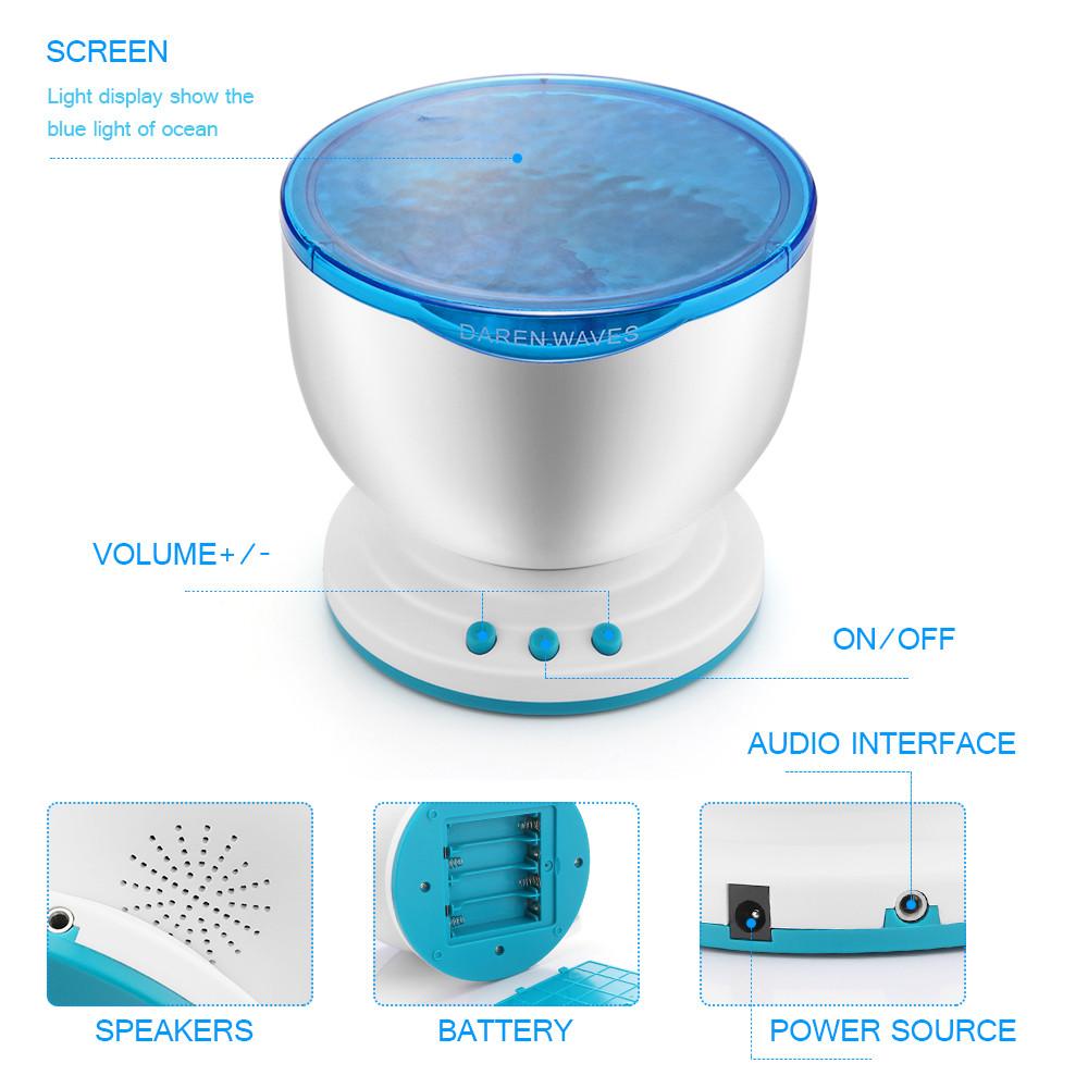 Ocean Wave LED Projector Light Speaker - YuppyCollections