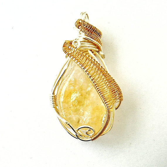 Citrine Necklace - Silver & Gold - YuppyCollections