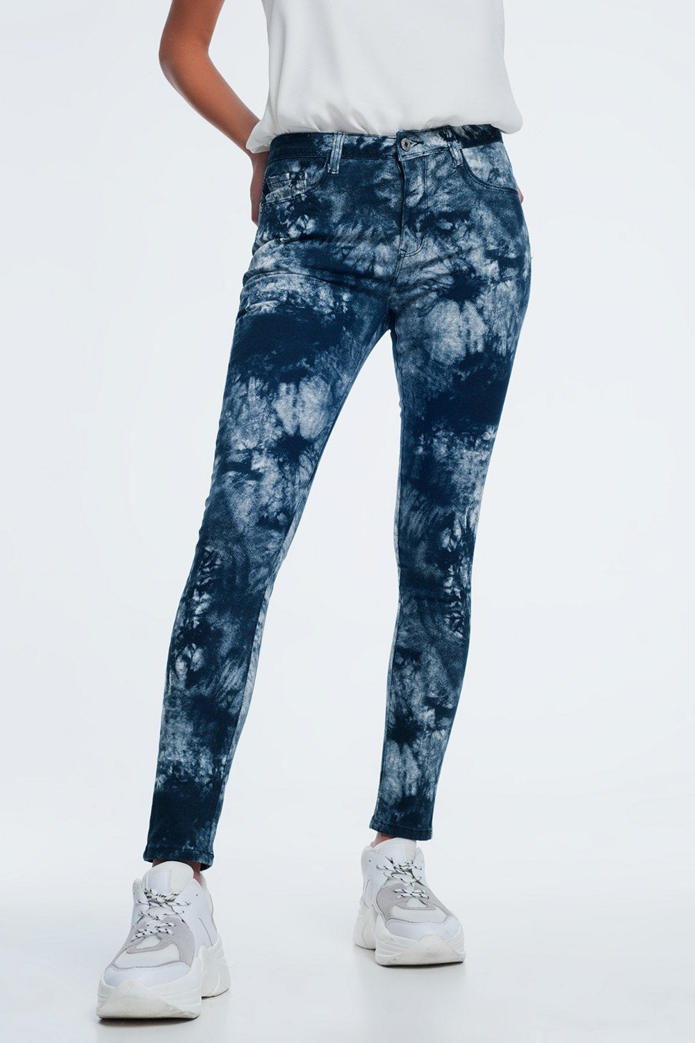 Blue Tinted Slim Pants - YuppyCollections