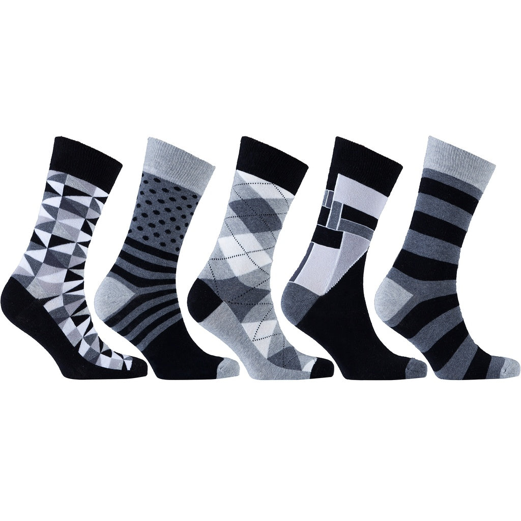 Men's 5-Pair Fun Mix Socks-3038 - YuppyCollections