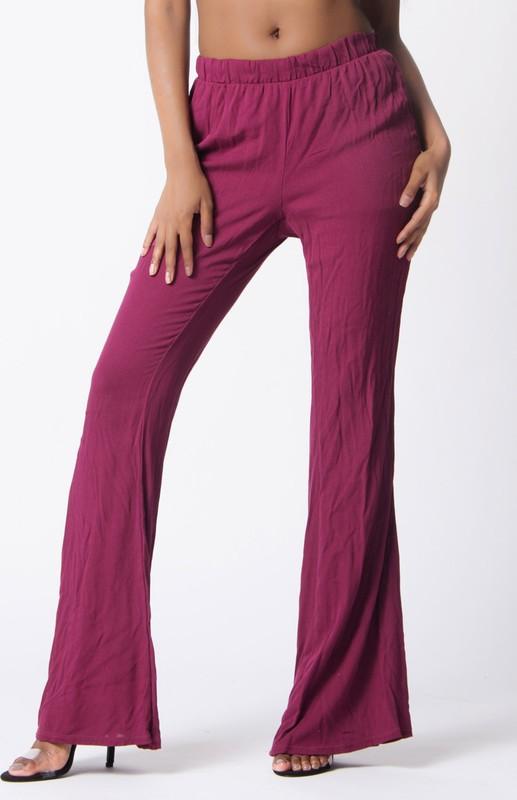 Elastic Waist Wide Legs Pants - YuppyCollections