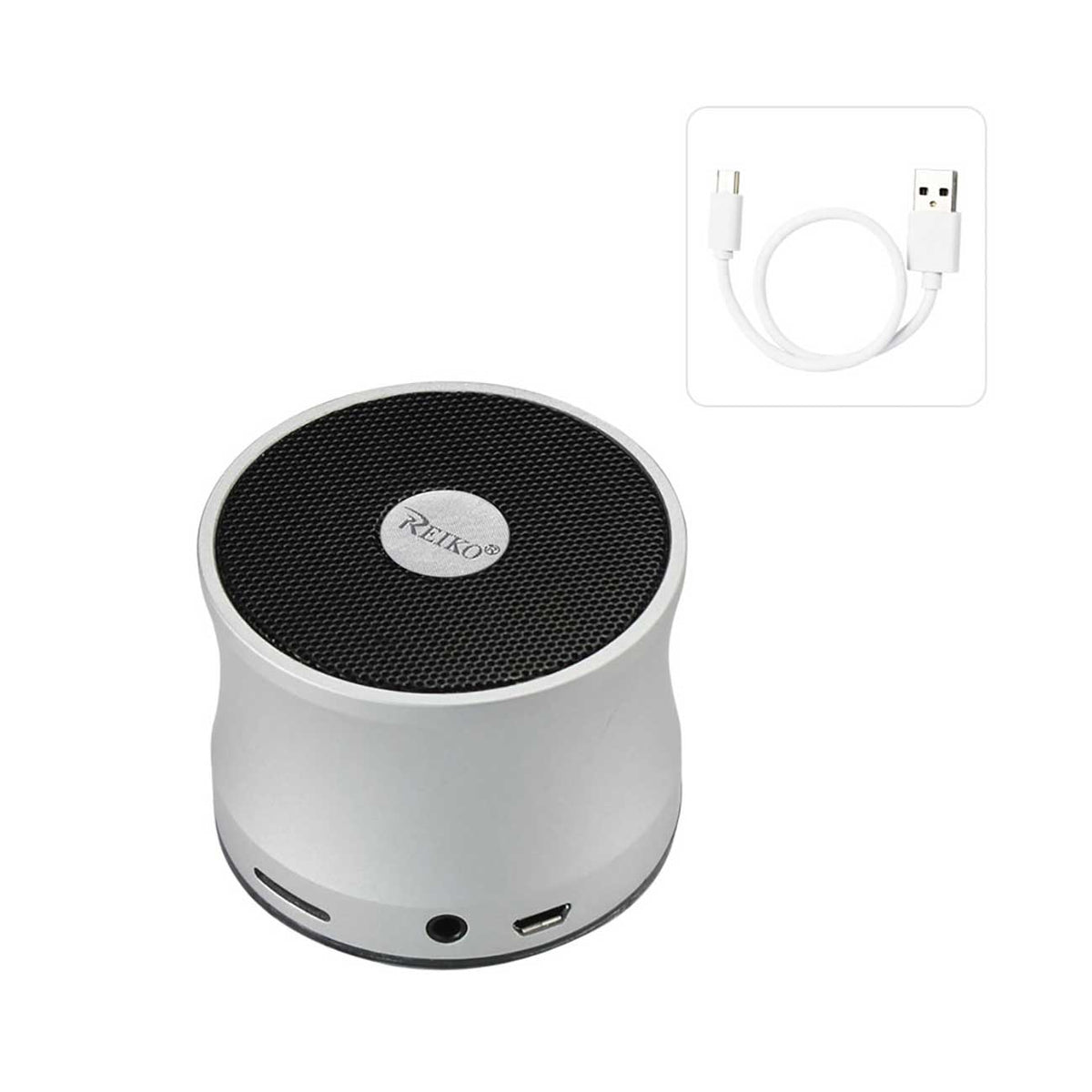 REIKO UNIVERSAL MINI BLUETOOTH SPEAKER IN SILVER - YuppyCollections