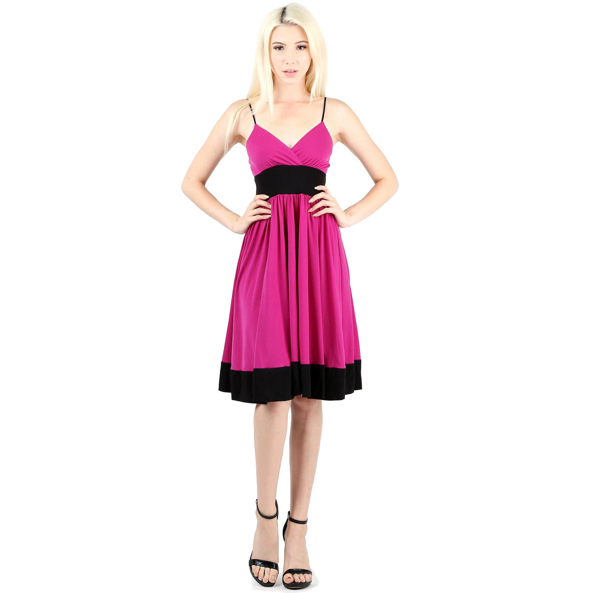 Evanese Women's Sleeveless Empire Waist Fit and Flare A-Line Cocktail Dress - YuppyCollections