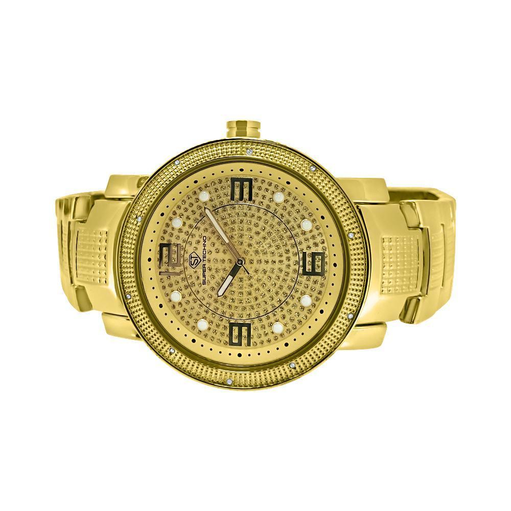 Classic Metal Super Techno Gold Diamond Watch - YuppyCollections