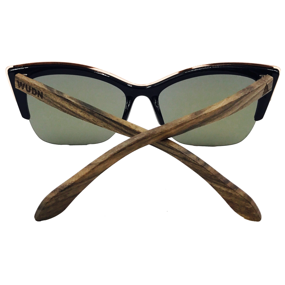 Mens & Women's Handmade Walnut Cat-Eye Sunglasses - High Quality Polarized Lenses - YuppyCollections