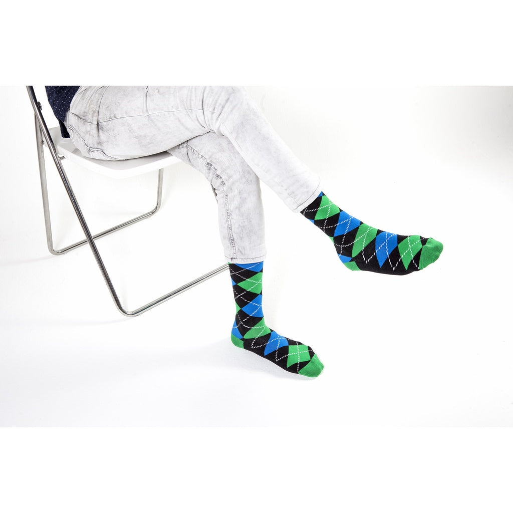 Men's 5-Pair Funky Argyle Socks-3005 - YuppyCollections