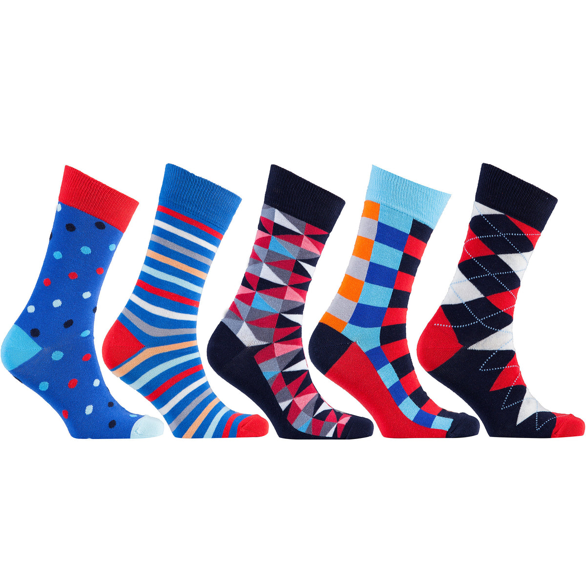 Men's 5-Pair Funky Mix Socks-3029 - YuppyCollections