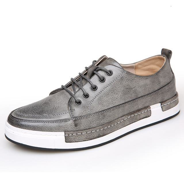 Mens Casual Breathable Leather Lace Up Shoes - YuppyCollections