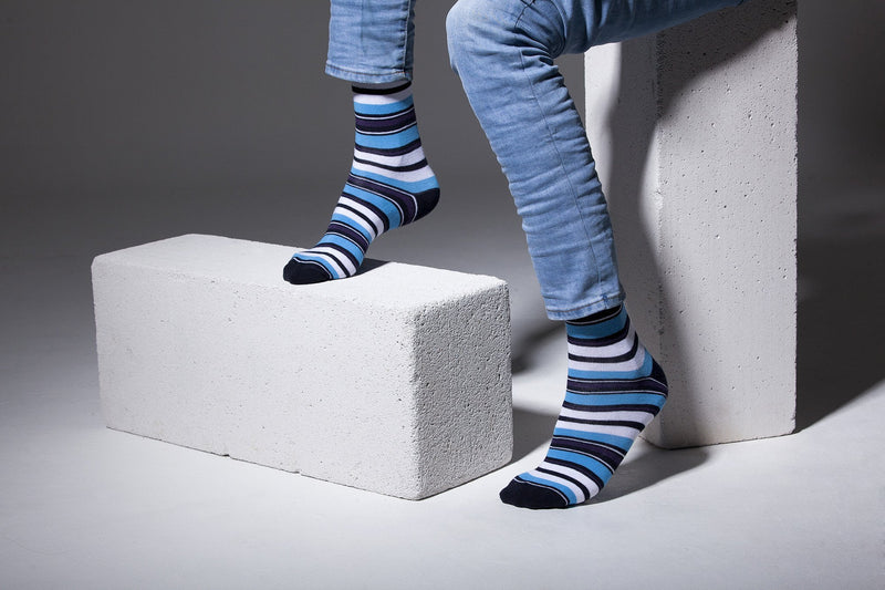 Men's 5-Pair Cool Striped Socks-3058 - YuppyCollections