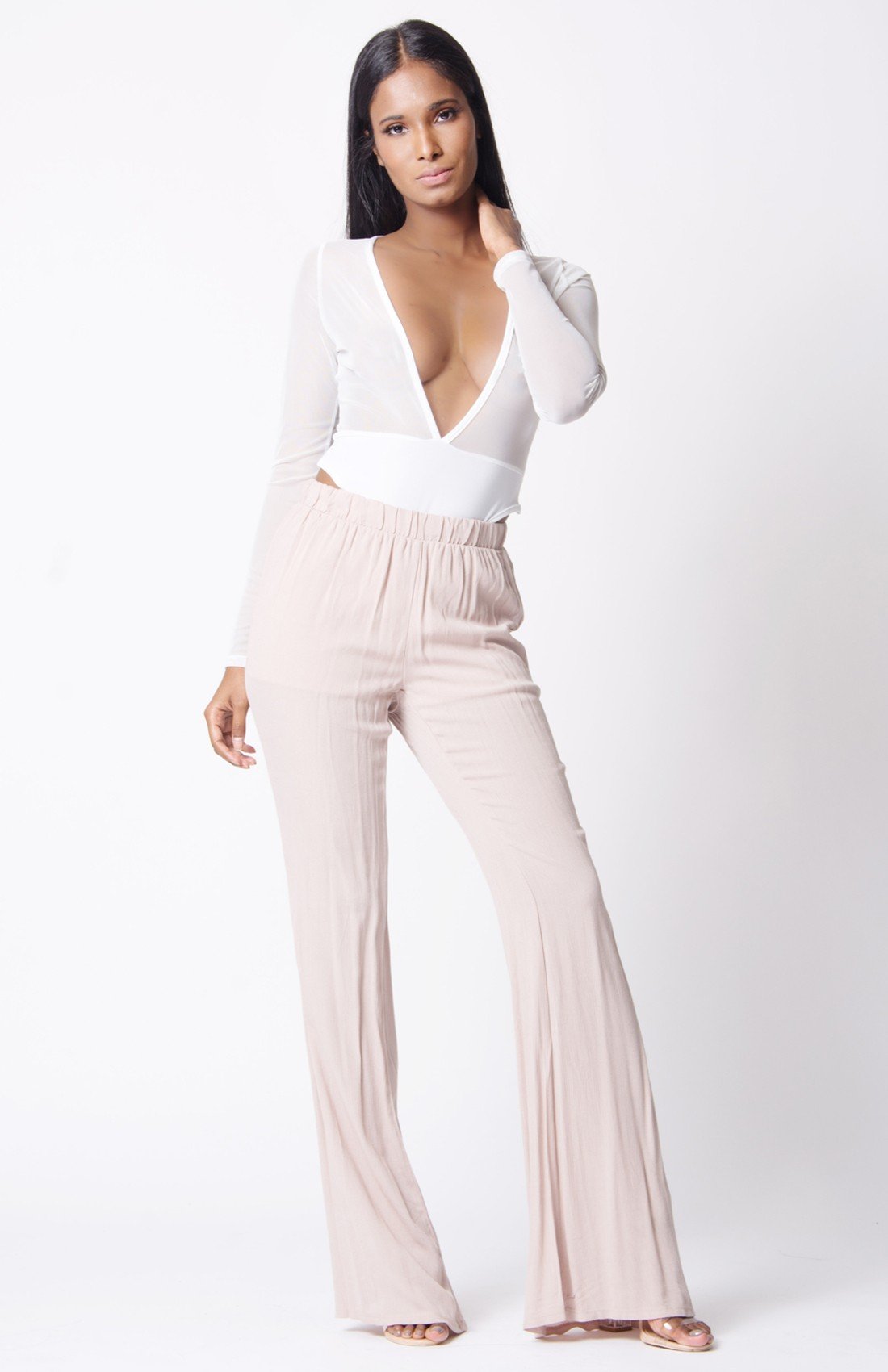 Elastic Waist Wide Legs Pants - YuppyCollections