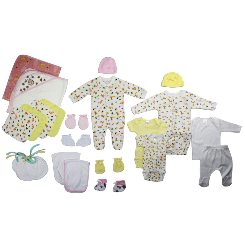 Bambini Newborn Baby Girl 23 Pc Layette Baby Shower Gift Set  - Made in USA - YuppyCollections