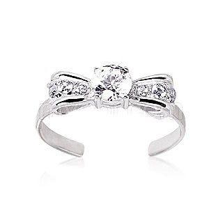 925 Sterling Silver Bow Tie Toe Ring - TRV001 - YuppyCollections