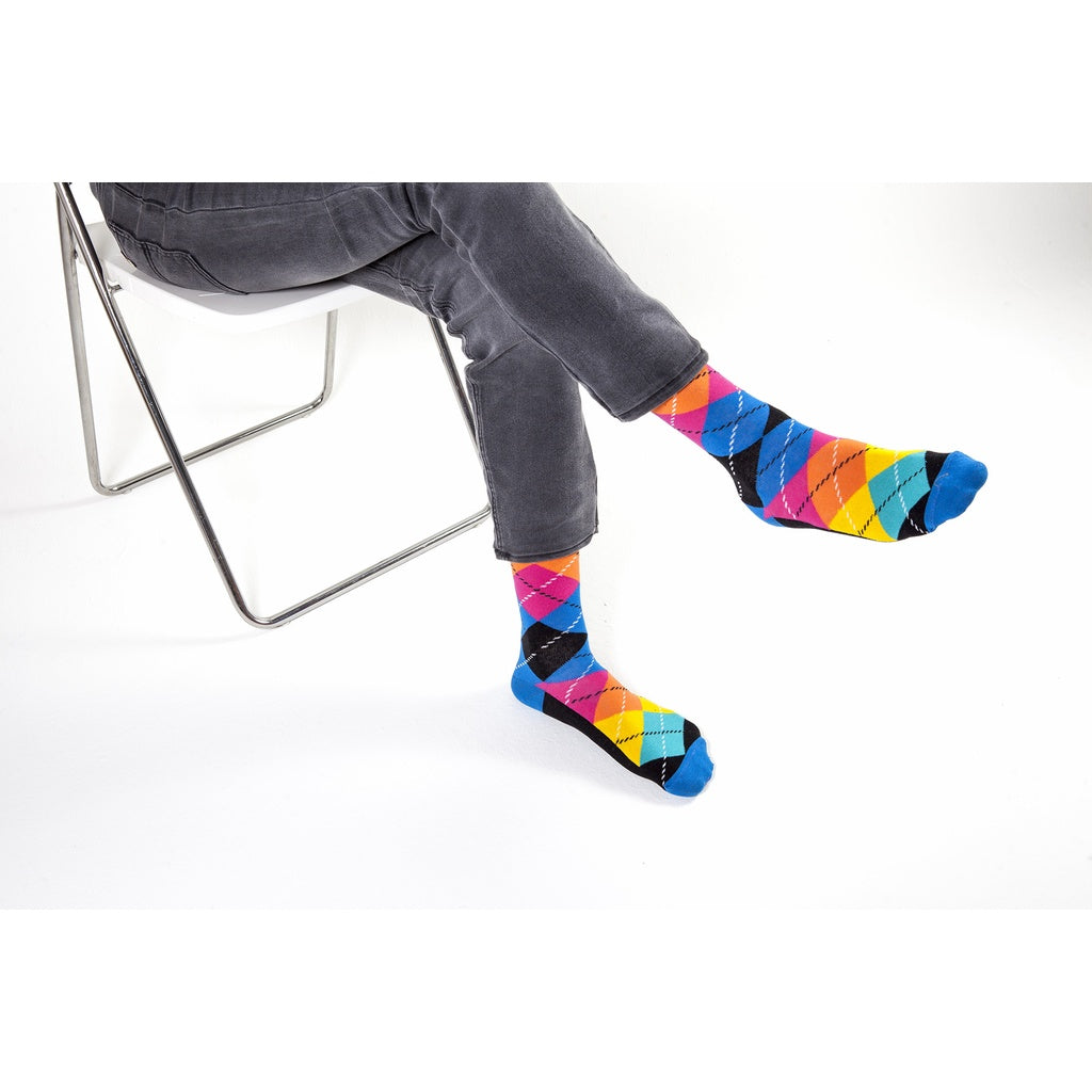 Men's 5-Pair Funky Argyle Socks-3005 - YuppyCollections